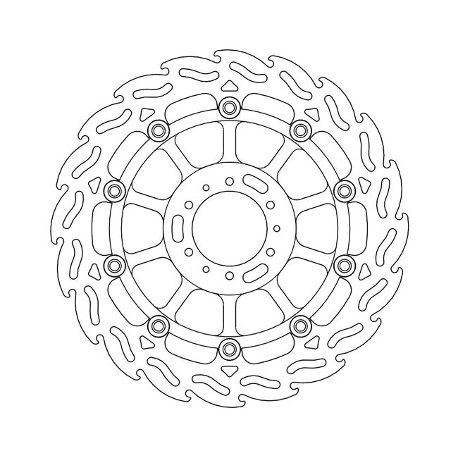 Flame Series Floating Brake Rotor TUV Approved For Front Right: Honda: 99-00 CBR 600 F Non-ABS