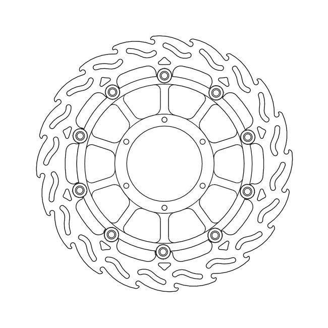 Flame Series Floating Brake Rotor TUV Approved For Front Right: Honda: 06-07 CBR 1000 RR Fireblade Non-ABS