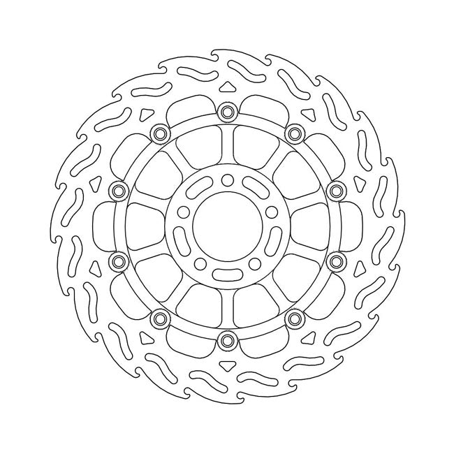 Flame Series Floating Brake Rotor TUV Approved For Front Right: Kawasaki: 97-00 ZRX 1100