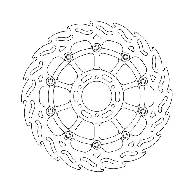 Flame Series Floating Brake Rotor TUV Approved For Front Right: Honda: 98-99 CBR 900 RR Fireblade