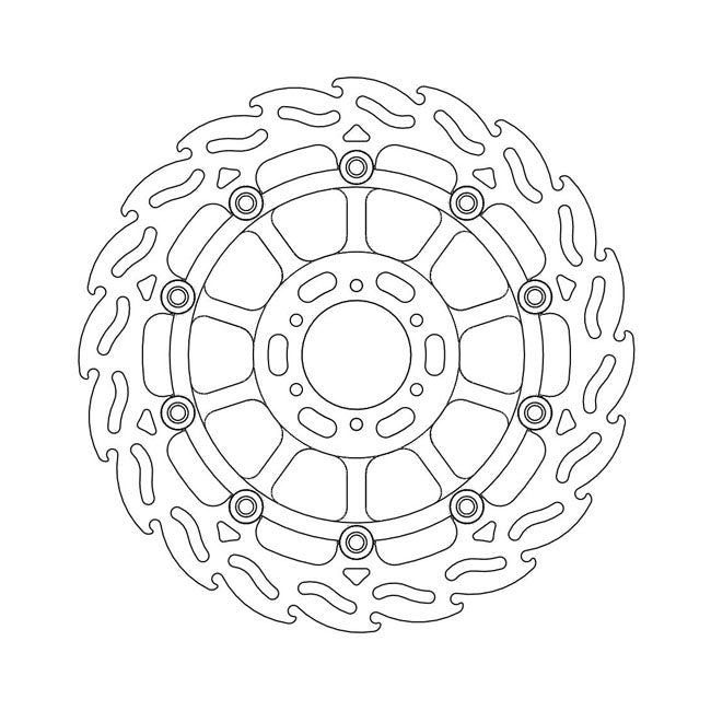 Flame Series Floating Brake Rotor TUV Approved For Front Right: Honda: 10-13 CB 600 Hornet Non-ABS