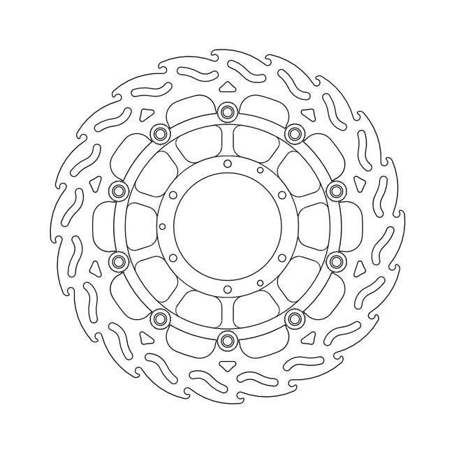 Flame Series Floating Brake Rotor TUV Approved For Front Right: Honda: 08-16 CB 1000 R Non-ABS