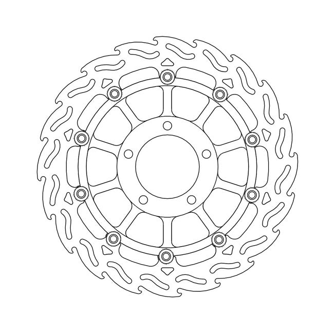 Flame Series Floating Brake Rotor TUV Approved For Front Right: Triumph: 01-06 Daytona 955 i From VIN132513