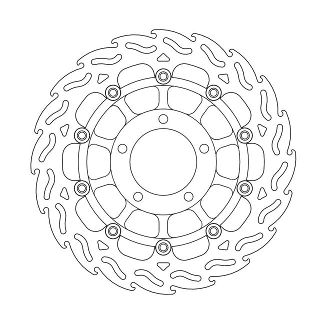 Flame Series Floating Brake Rotor TUV Approved For Front Right: Triumph: 01-03 Baby Speed 600