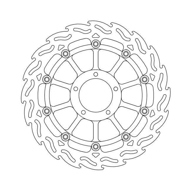 Flame Series Floating Brake Rotor TUV Approved For Front Right: Ducati: 07-08 Monster 998 S4R