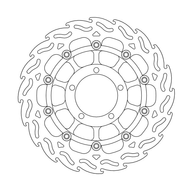 Flame Series Floating Brake Rotor TUV Approved For Front Right: Triumph: 11-12 Daytona 675 R