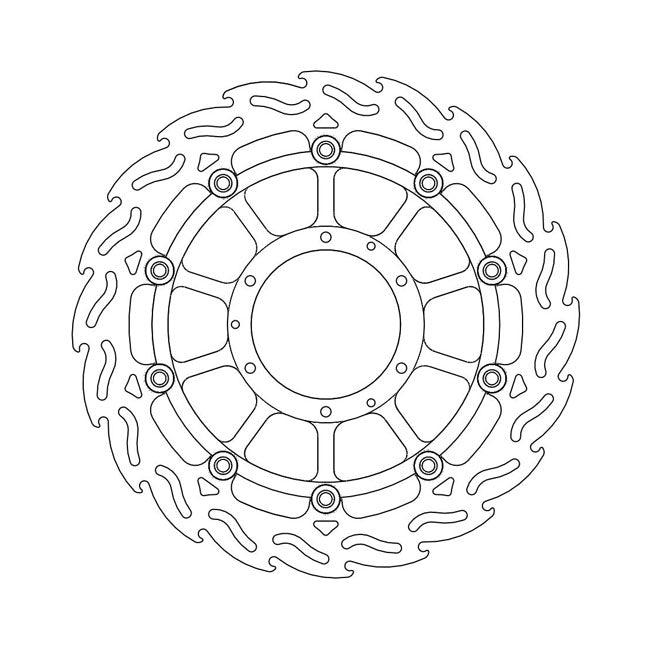 Flame Series Floating Brake Rotor TUV Approved For Front Right: Honda: 09-16 CBR 1000 RR Fireblade ABS