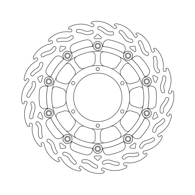 Flame Series Floating Brake Rotor TUV Approved For Front Right: Honda: 08-11 CBF 600 F ABS