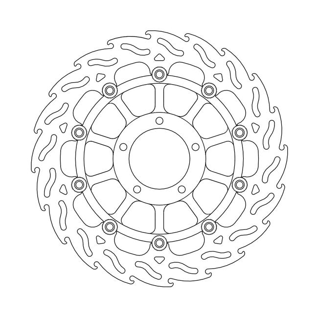 Flame Series Floating Brake Rotor TUV Approved For Front Right: Ducati: 10-13 Hypermotard 796