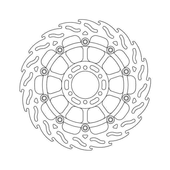 Flame Series Floating Brake Rotor TUV Approved For Front Right: KTM: 05-07 950 Supermoto