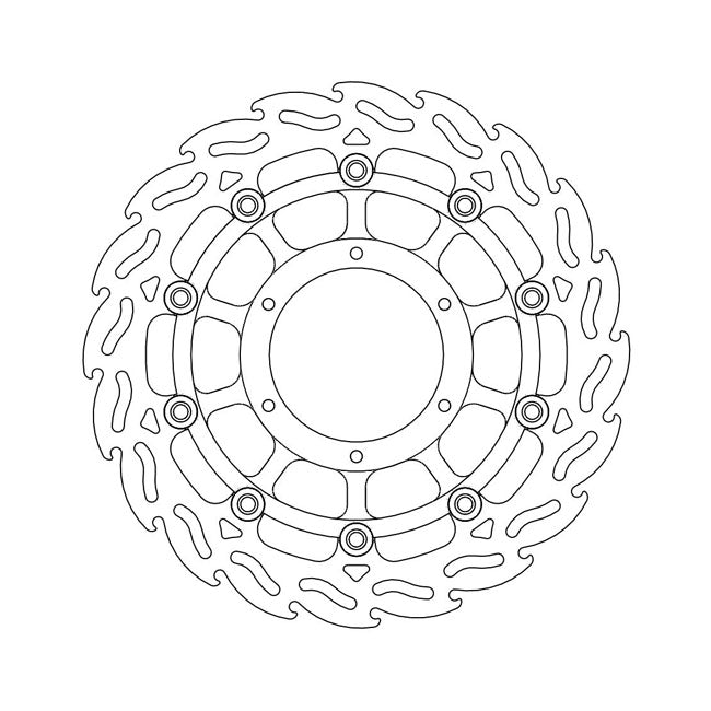 Flame Series Floating Brake Rotor TUV Approved For Front Right: Honda: 98-99 CB 600 F, Hornet Japan