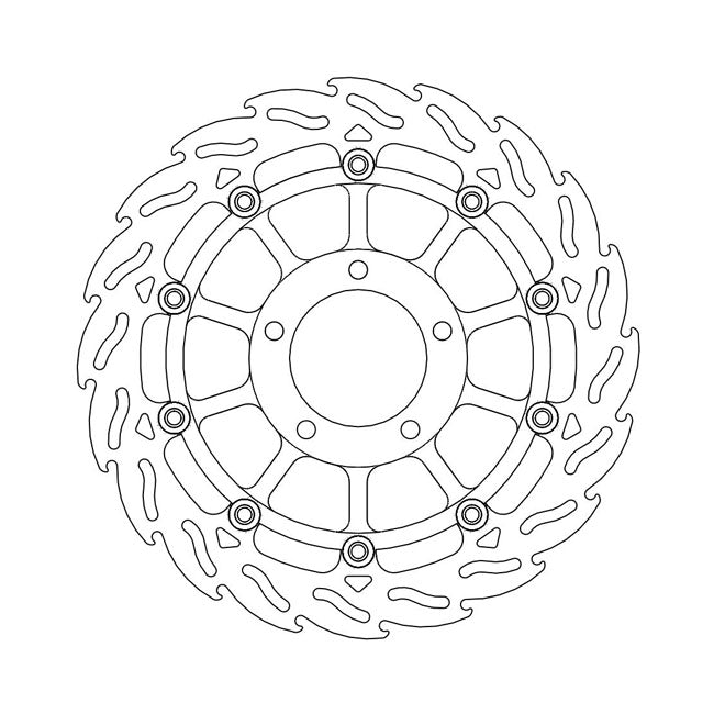 Flame Series Floating Brake Rotor TUV Approved For Front Right: Triumph: 05-07 Speed Triple 1050 Up To VIN210444