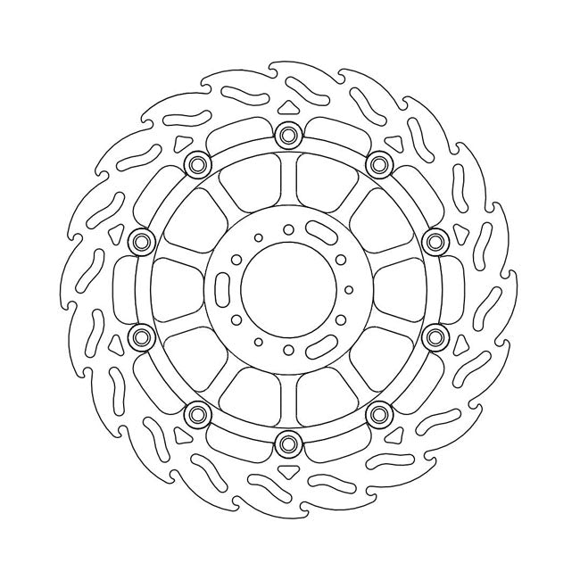 Flame Series Floating Brake Rotor TUV Approved For Front Right: Honda: 14-16 CB 1100 EX Spoked Wheels