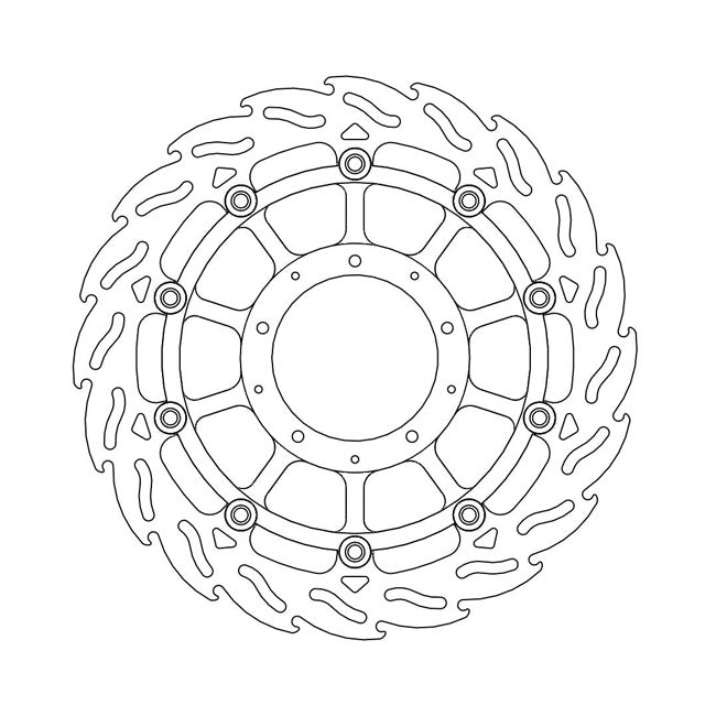 Flame Series Floating Brake Rotor TUV Approved For Front Right: Honda: 10-17 VFR 1200 F DCT