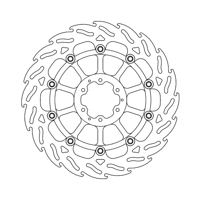 Flame Series Floating Brake Rotor TUV Approved For Front Right: Honda: 18-20 CRF 1000 L Africa Twin Adventure Sports