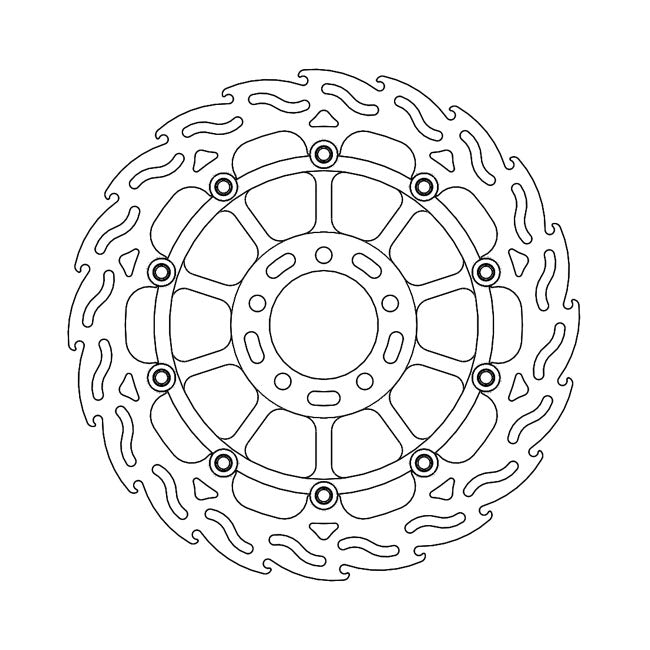 Flame Series Floating Brake Rotor TUV Approved For Front Right: Kawasaki: 17-22 ZX-10RR Ninja 1000