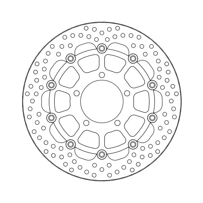 Halo Series Floating Brake Rotor Black TUV Approved For Front Left: Kawasaki: 06-16 ER-6F 650 Non-ABS