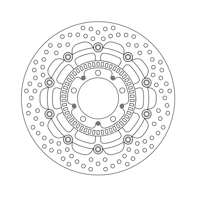 Halo Series Floating Brake Rotor Black TUV Approved For Front Left: Kawasaki: 06-17 ER-6F 650 ABS