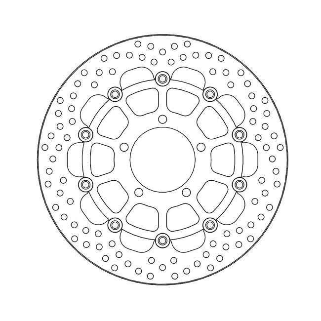Halo Series Floating Brake Rotor Black TUV Approved For Front Left: Kawasaki: 08-22 GTR 1400 Concours ABS