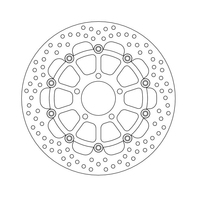 Halo Series Floating Brake Rotor Black TUV Approved For Front Left: Kawasaki: 04-07 KLV 1000