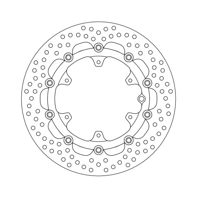 Halo Series Floating Brake Rotor Black TUV Approved For Front Left: KTM: 08-10 690 Enduro