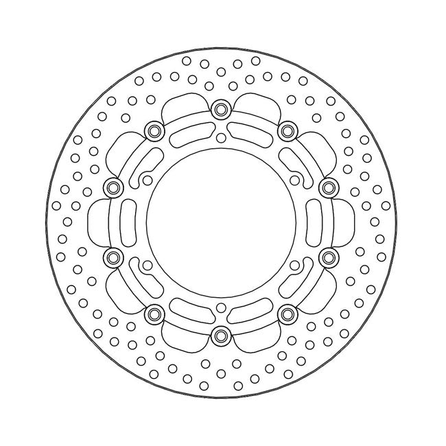 Halo Series Floating Brake Rotor Black TUV Approved For Front Left: Yamaha: 07-11 MT-01 1670