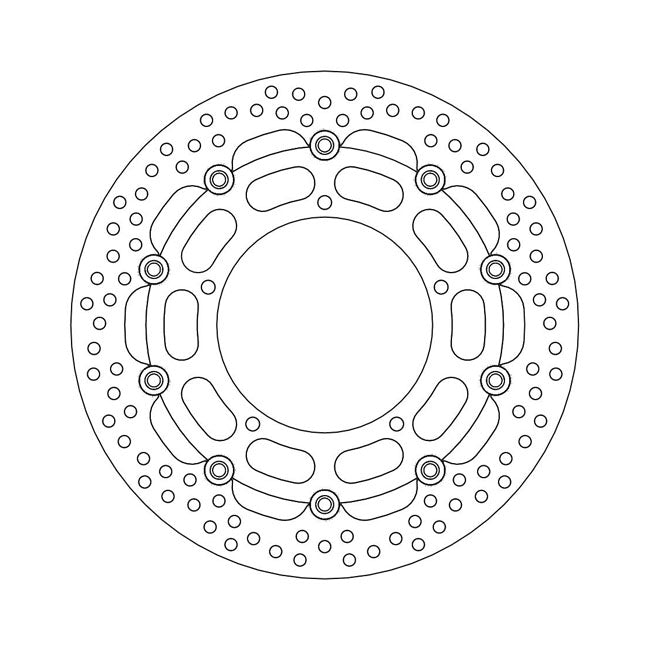 Halo Series Floating Brake Rotor Black TUV Approved For Front Left: Yamaha: 09-14 YZF R1 1000