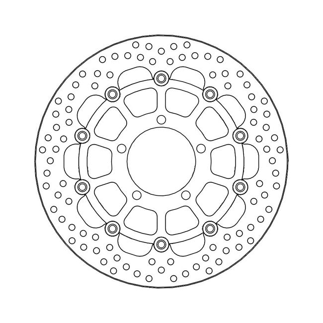 Halo Series Floating Brake Rotor Black TUV Approved For Front Left: Triumph: 20 Speed Twin 1200