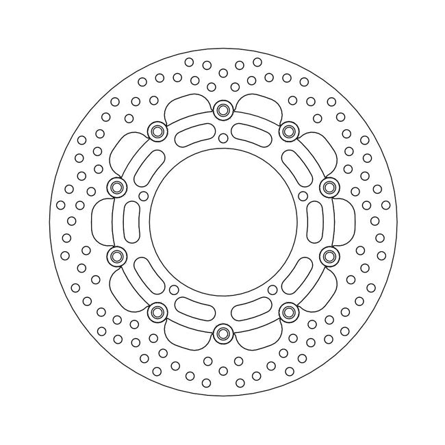 Halo Series Floating Brake Rotor Black TUV Approved For Front Left: Yamaha: 10-16 FZ 8 800