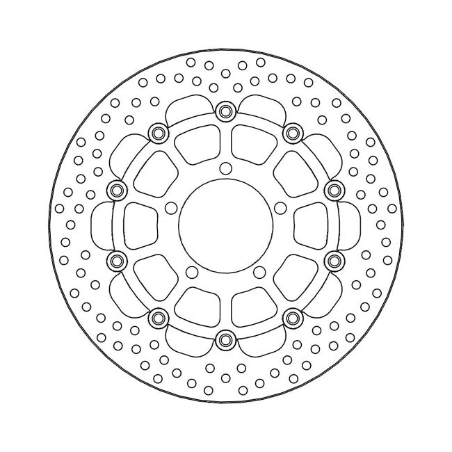 Halo Series Floating Brake Rotor Black TUV Approved For Front Left: Triumph: 13-17 Daytona 675 R