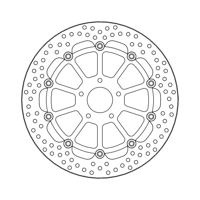 Halo Series Floating Brake Rotor Black TUV Approved For Front Left: KTM: 13-19 690 Duke ABS