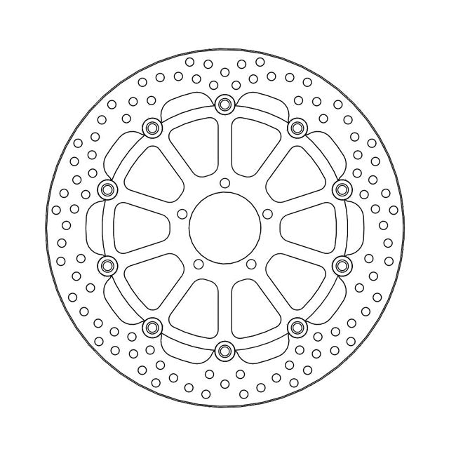 Halo Series Floating Brake Rotor Black TUV Approved For Front Left: KTM: 16-22 1290 Superduke GT