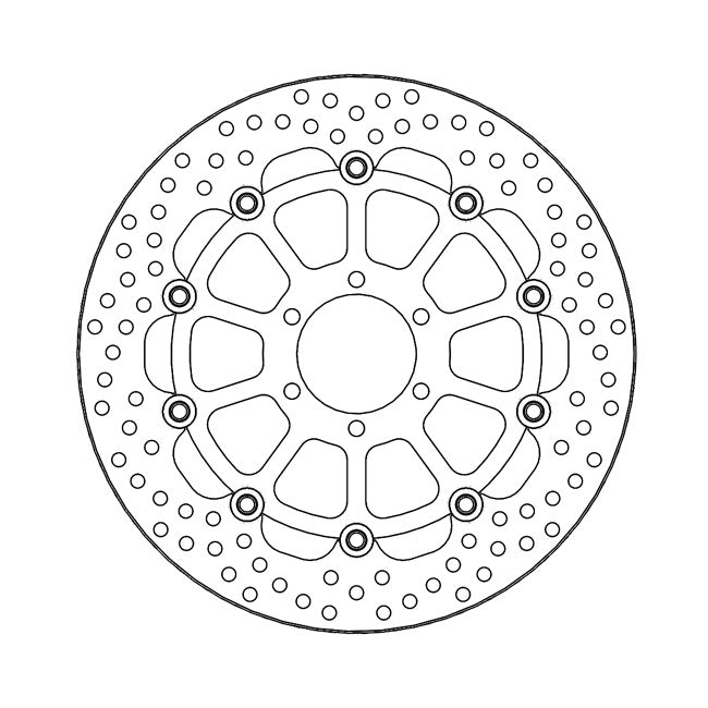 Halo Series Floating Brake Rotor Black TUV Approved For Front Left: Ducati: 06 Monster 620 All models