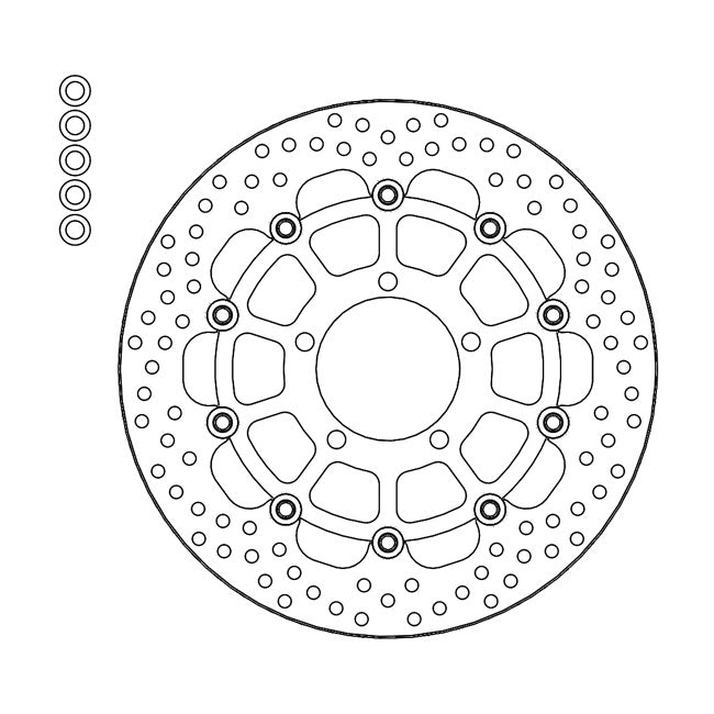 Halo Series Floating Brake Rotor Black TUV Approved For Front Left: Triumph: 09-13 Bonneville 865 SE VIN: From 380777