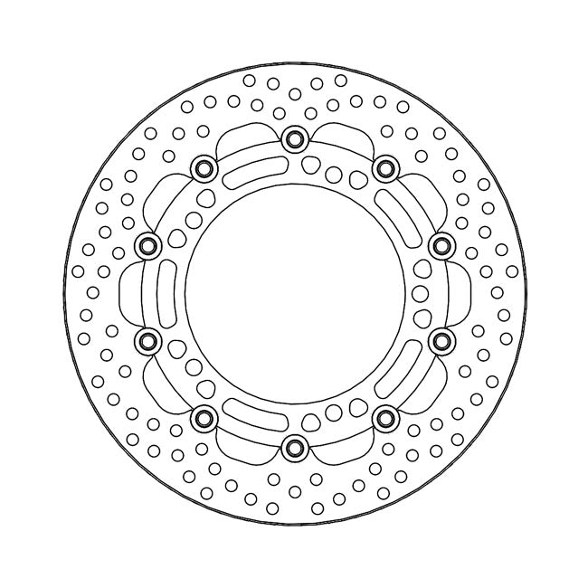 Halo Series Floating Brake Rotor Black TUV Approved For Front Left: Kawasaki: 17-22 Ninja 650 ABS