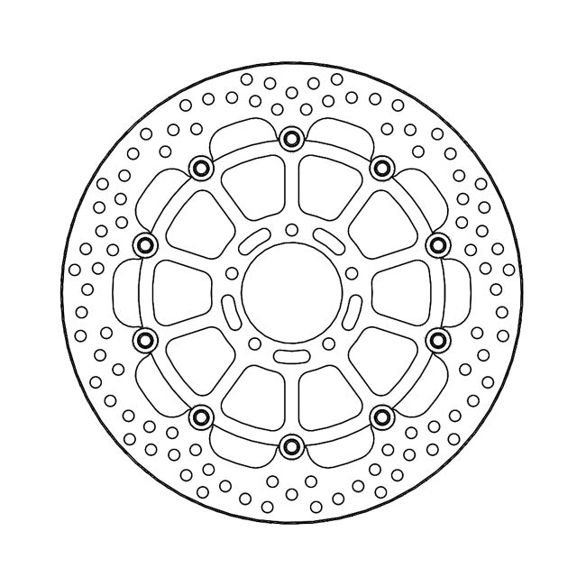 Halo Series Floating Brake Rotor Black TUV Approved For Front Left: Ducati: 17-20 Scrambler 800 Cafe Racer