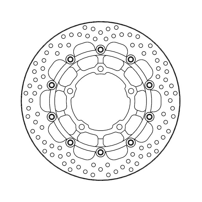 Halo Series Floating Brake Rotor Black TUV Approved For Front Left: Honda: 19-22 CB 650 R