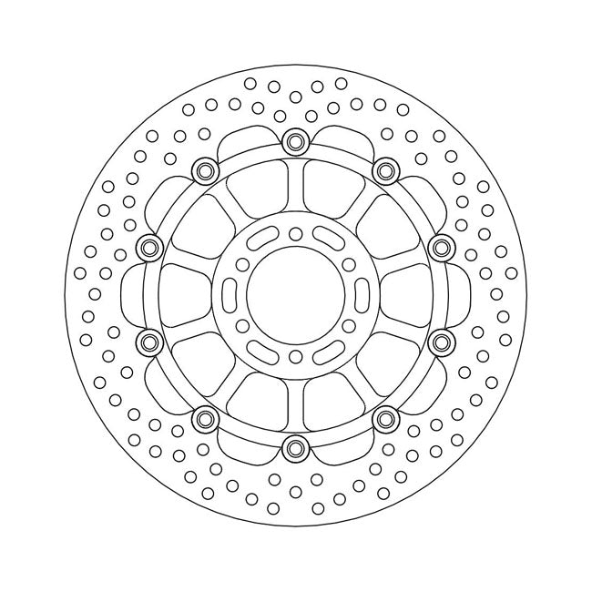 Halo Series Floating Brake Rotor Black TUV Approved For Front Left: Ducati: 90-91 PASO 907 I.E.