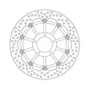 Halo Series Floating Brake Rotor Black TUV Approved For Front Left: Ducati: 07-08 Monster 998 S4R