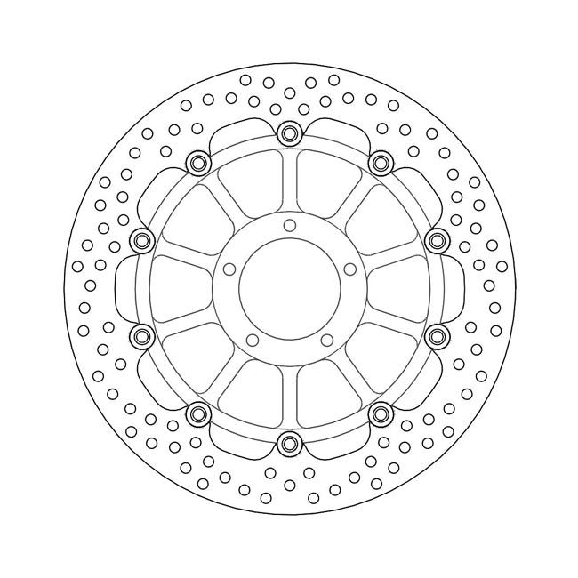 Halo Series Floating Brake Rotor Black TUV Approved For Front Left: Ducati: 07-08 Monster 998 S4R