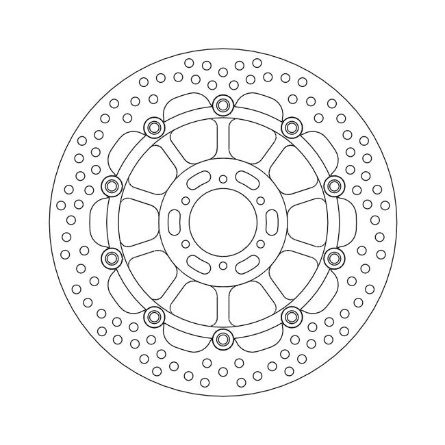 Halo Series Floating Brake Rotor Black TUV Approved For Front Left: Honda: 98-06 CB 600 F, Hornet Non-ABS