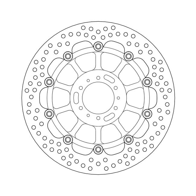 Halo Series Floating Brake Rotor Black TUV Approved For Front Left: Honda: 99-00 CBR 600 F Non-ABS