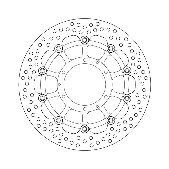 Halo Series Floating Brake Rotor Black TUV Approved For Front Left: Honda: 02-06 CB 900 Hornet