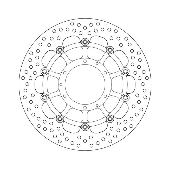 Halo Series Floating Brake Rotor Black TUV Approved For Front Left: Honda: 08-16 CB 1000 R Non-ABS