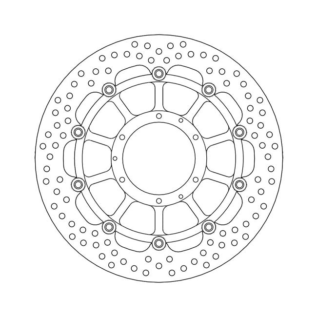 Halo Series Floating Brake Rotor Black TUV Approved For Front Left: Honda: 09-16 CBR 1000 RR Fireblade ABS