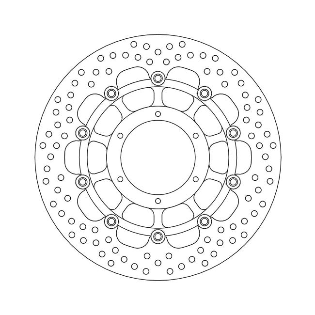 Halo Series Floating Brake Rotor Black TUV Approved For Front Left: Honda: 14 CTX 1300 ABS