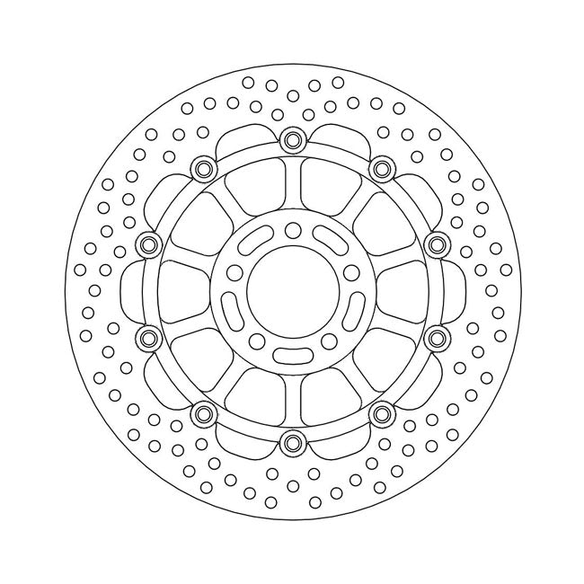 Halo Series Floating Brake Rotor Black TUV Approved For Front Left: Kawasaki: 95-98 GPZ 1100 Non-ABS