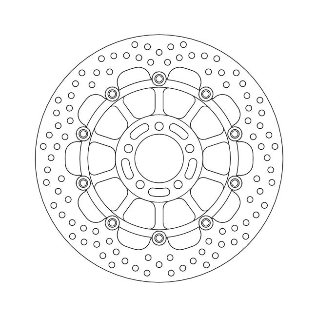 Halo Series Floating Brake Rotor Black TUV Approved For Front Left: Kawasaki: 97-00 ZRX 1100