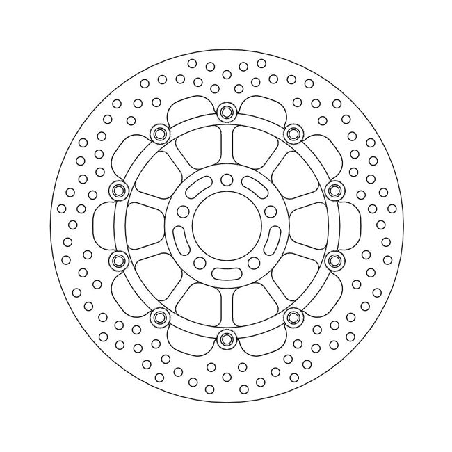 Halo Series Floating Brake Rotor Black TUV Approved For Front Left: Kawasaki: 97-00 ZRX 1100