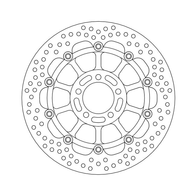 Halo Series Floating Brake Rotor Black TUV Approved For Front Left: Kawasaki: 98-99 ZX-6R Ninja 600